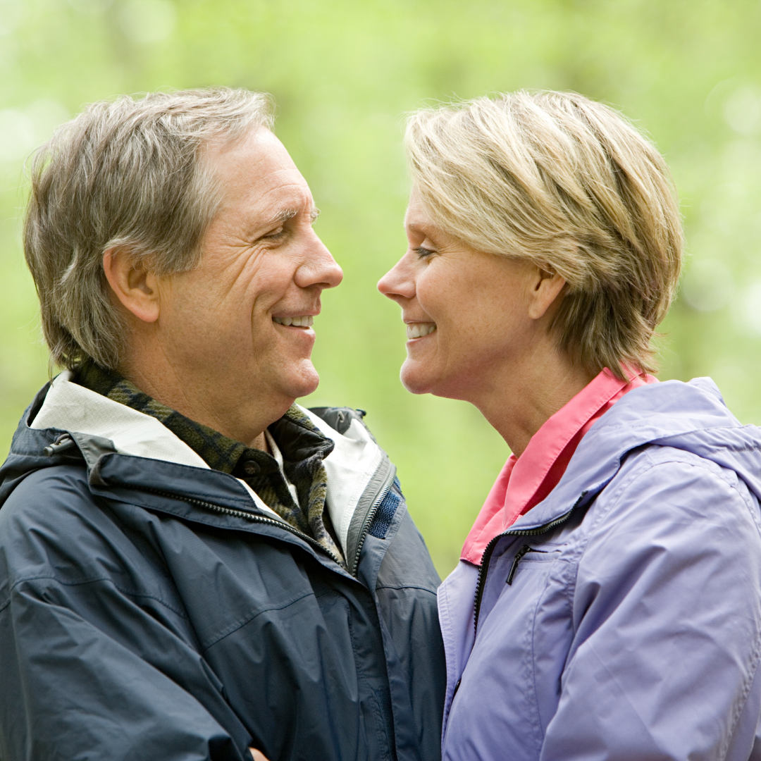 mature couple still in love and saying I still do...